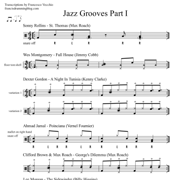 jazz drum beats transcriptions