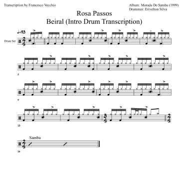 erivelton silva rosa passos beiral intro drum transcription