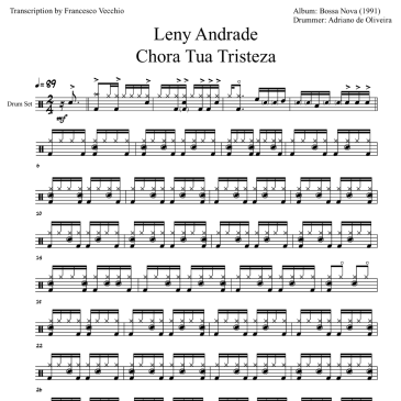 leny andrade chora tua tristeza drum sheet music