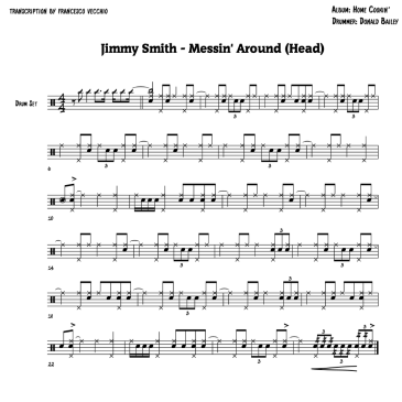 jimmy smith donald bailey messin' around head drum transcription