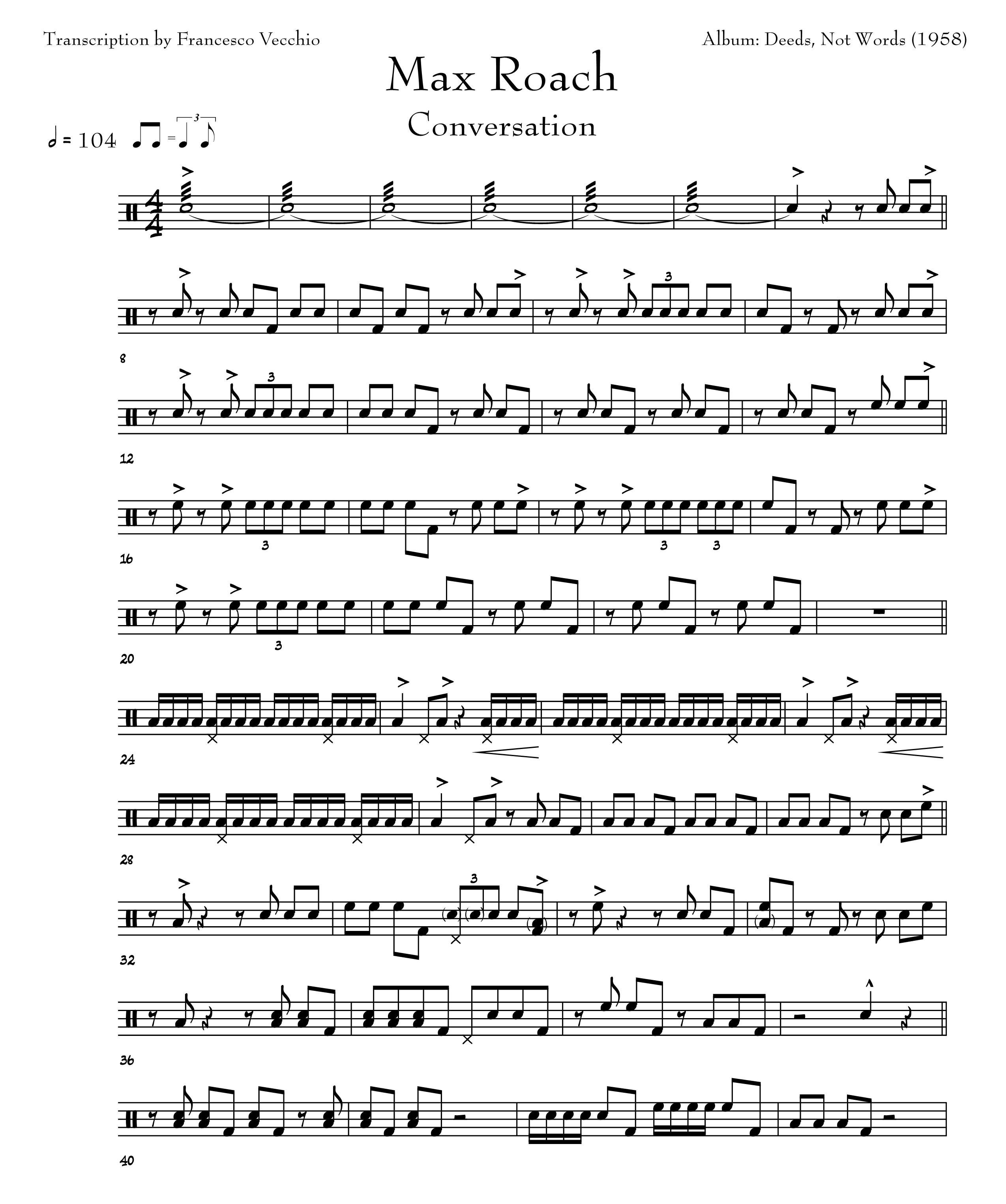 max roach conversation drum transcription