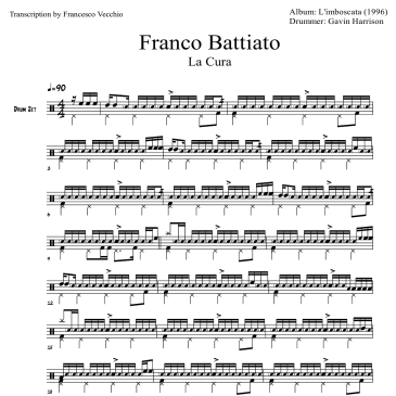 gavin harrison la cura drum transcription