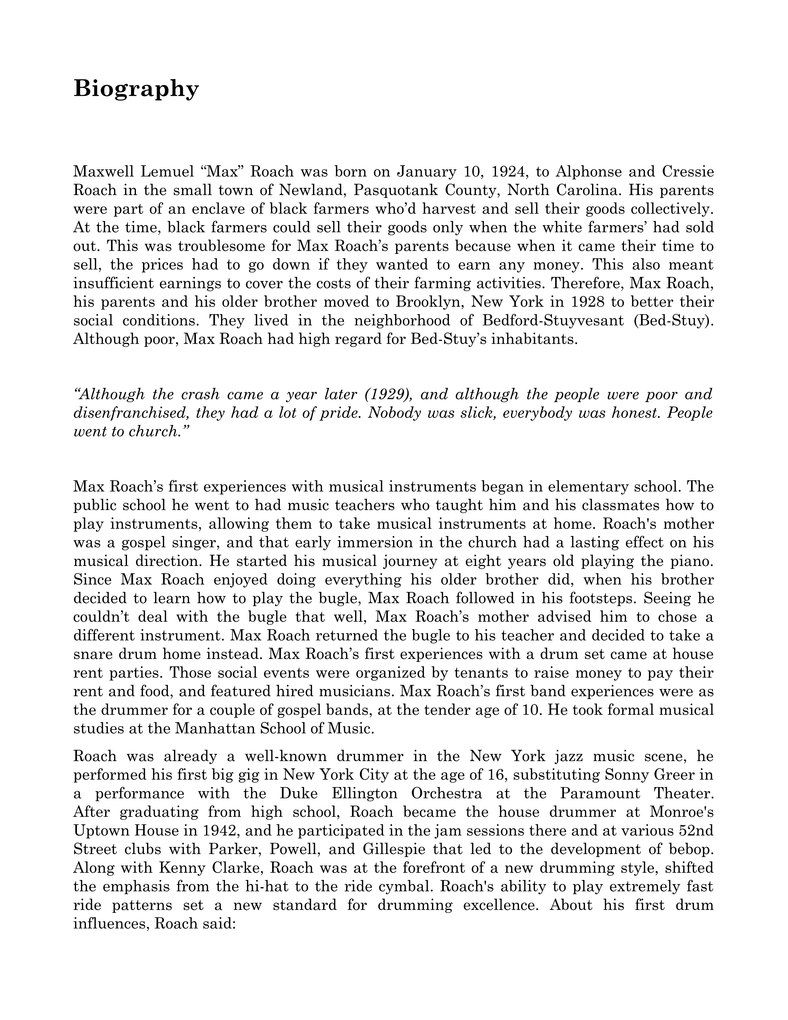 max roach 5 drum transcriptions preview