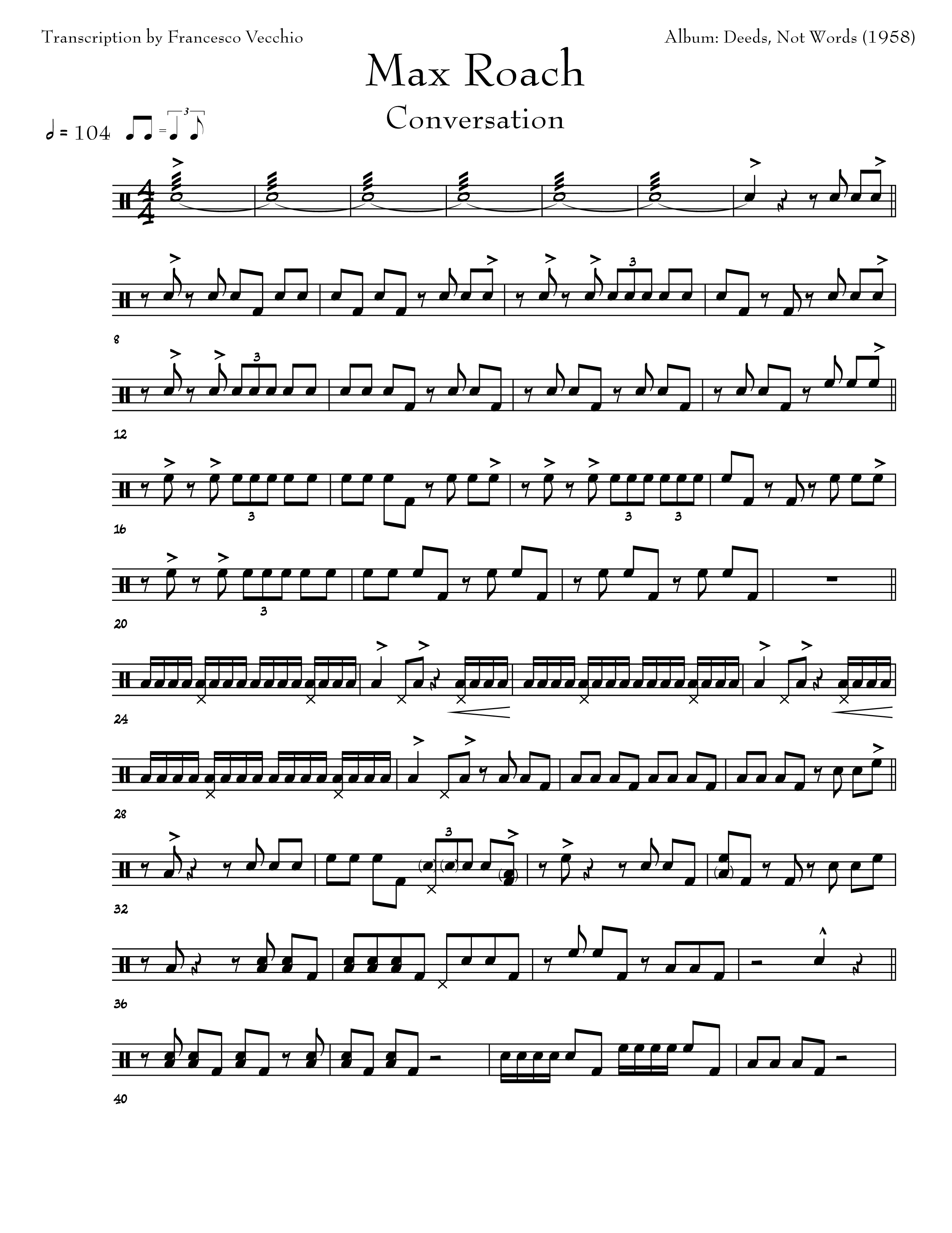 max roach conversation drum transcription