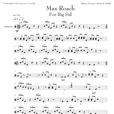max roach for big sid drum score