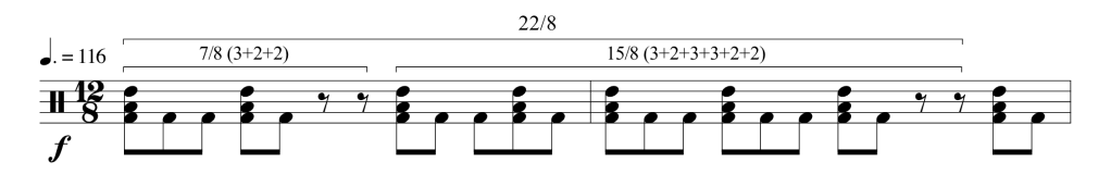 meshuggah broken cog intro pattern
