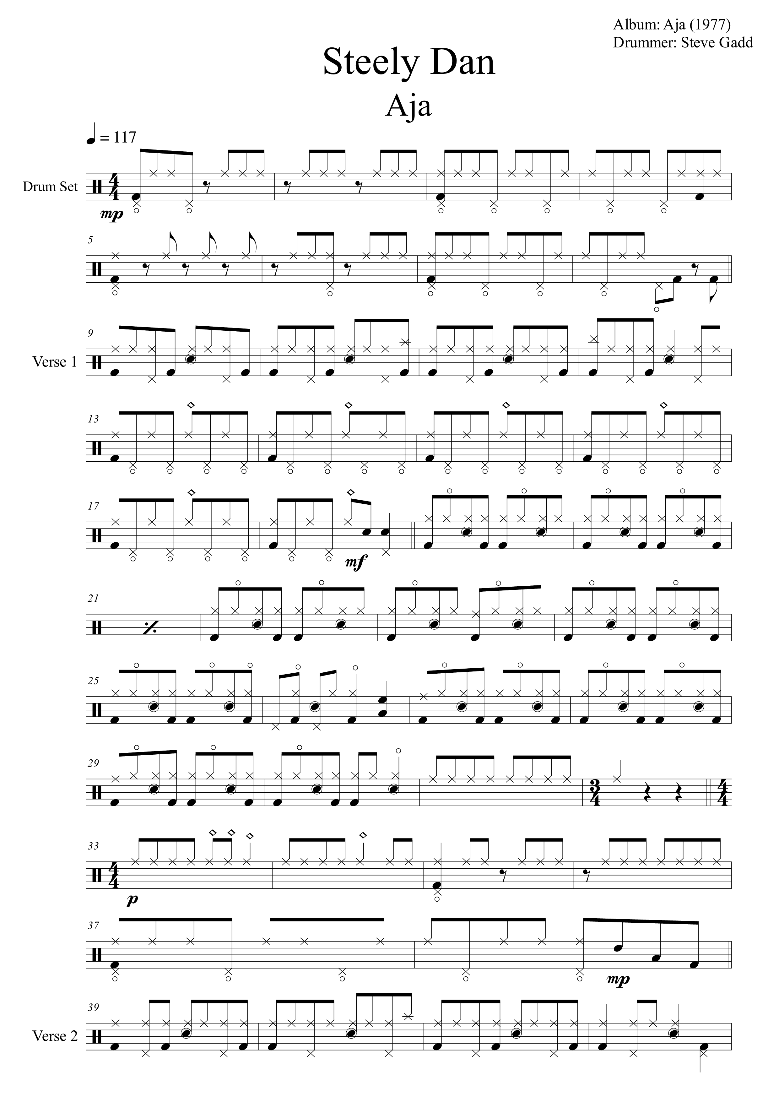 steely dan aja drum transcription