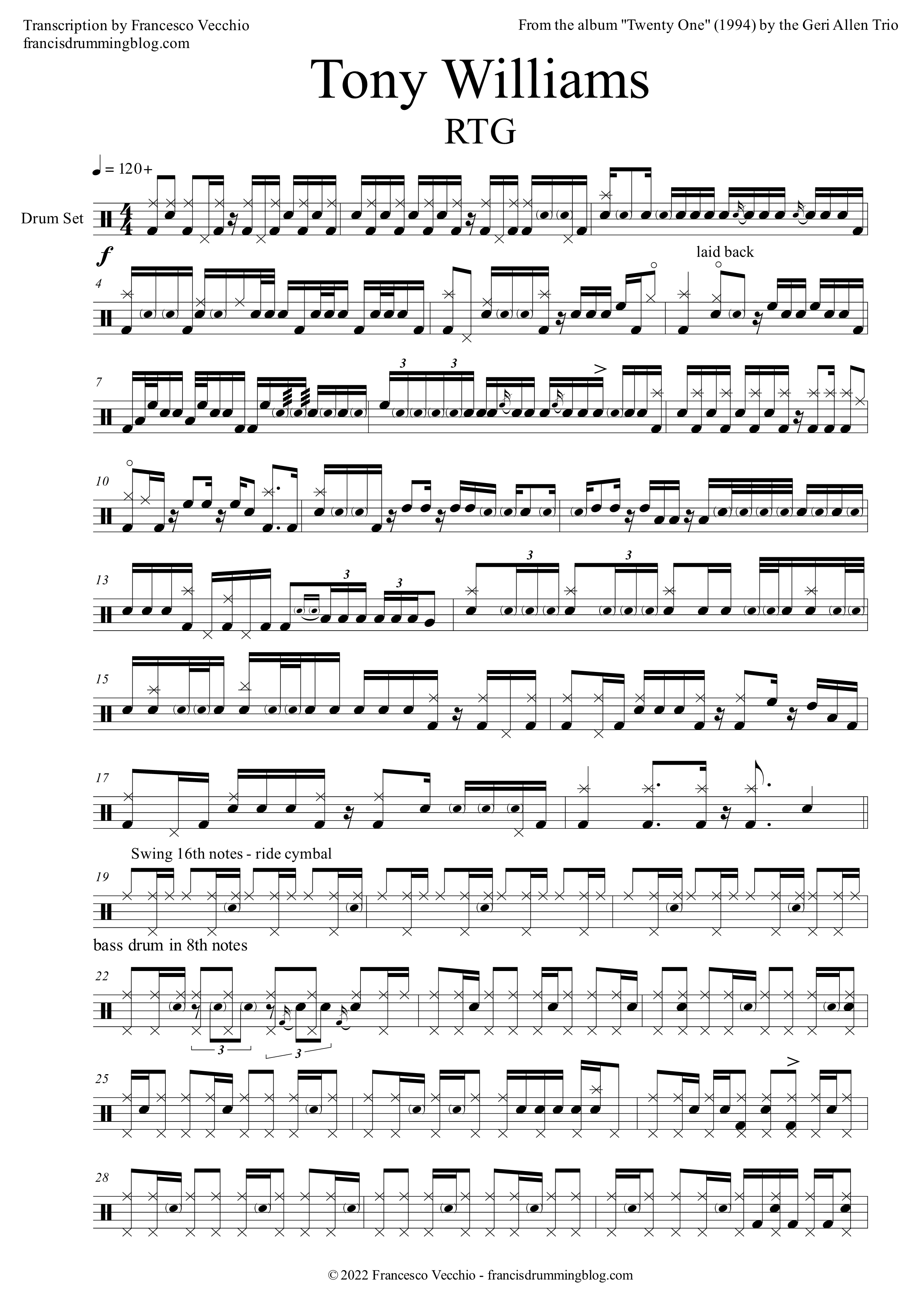 tony williams rtg drum transcription