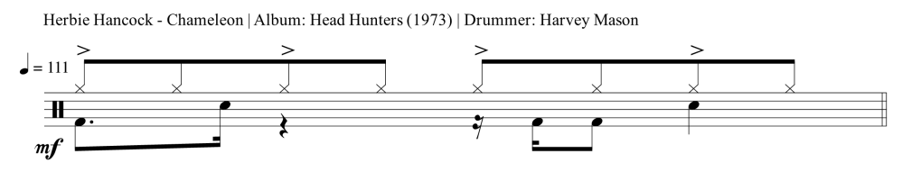 herbie hancock chameleon drum transcription