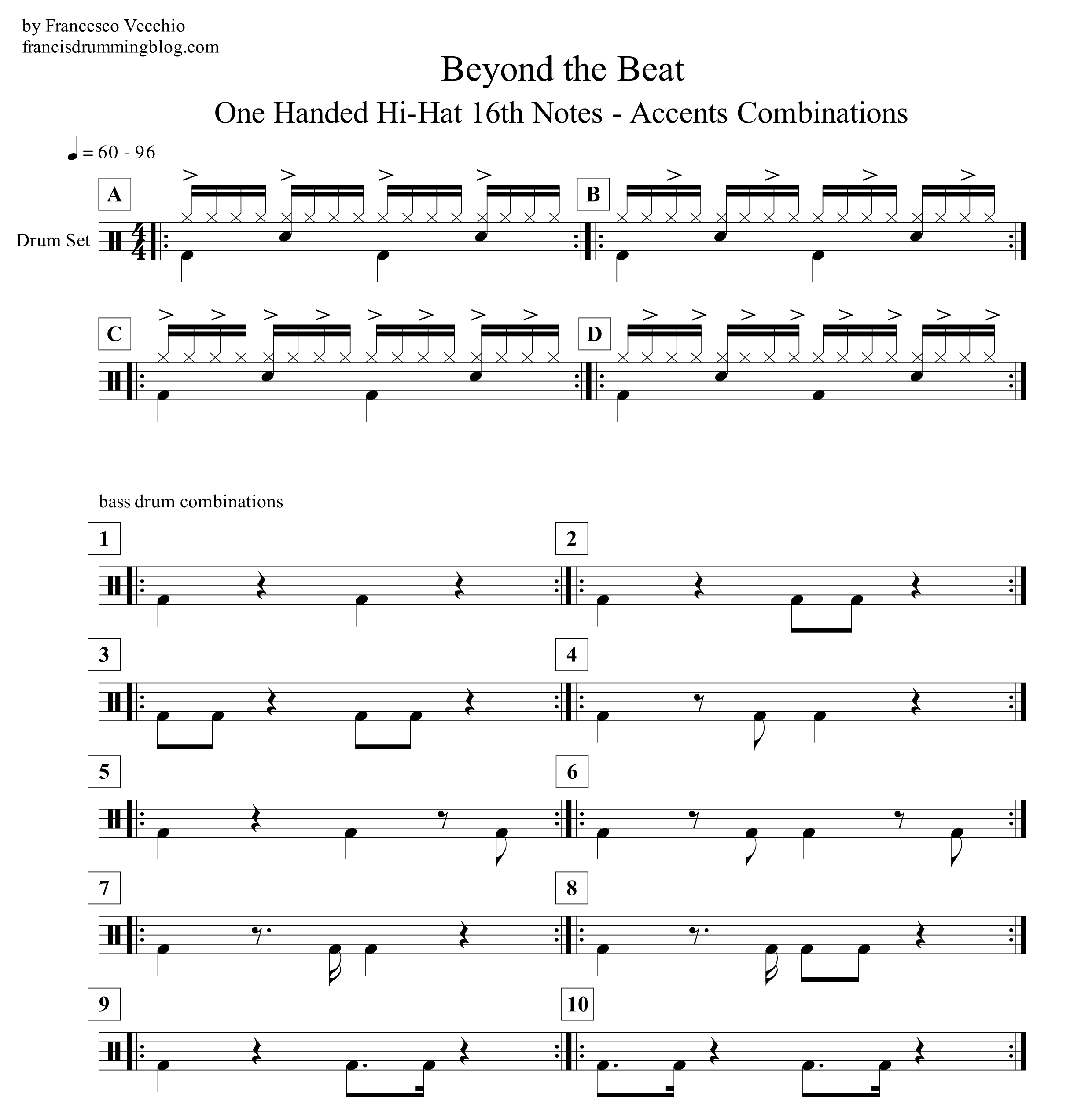 one hand hi hat 16th notes