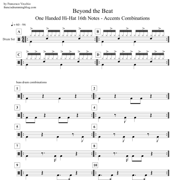 one hand hi hat 16th notes