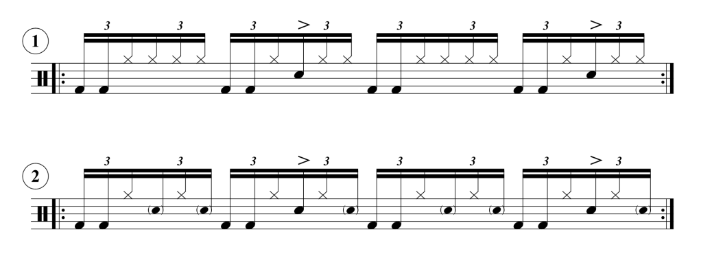 linear drum groove on hi-hat