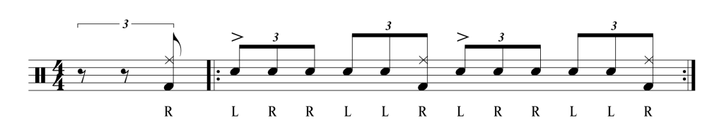 8th note triplet drum fill paradiddle diddle
