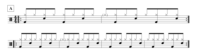 8th note drum groove beat displacement