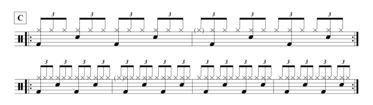 8th note triplet drum groove beat displacement