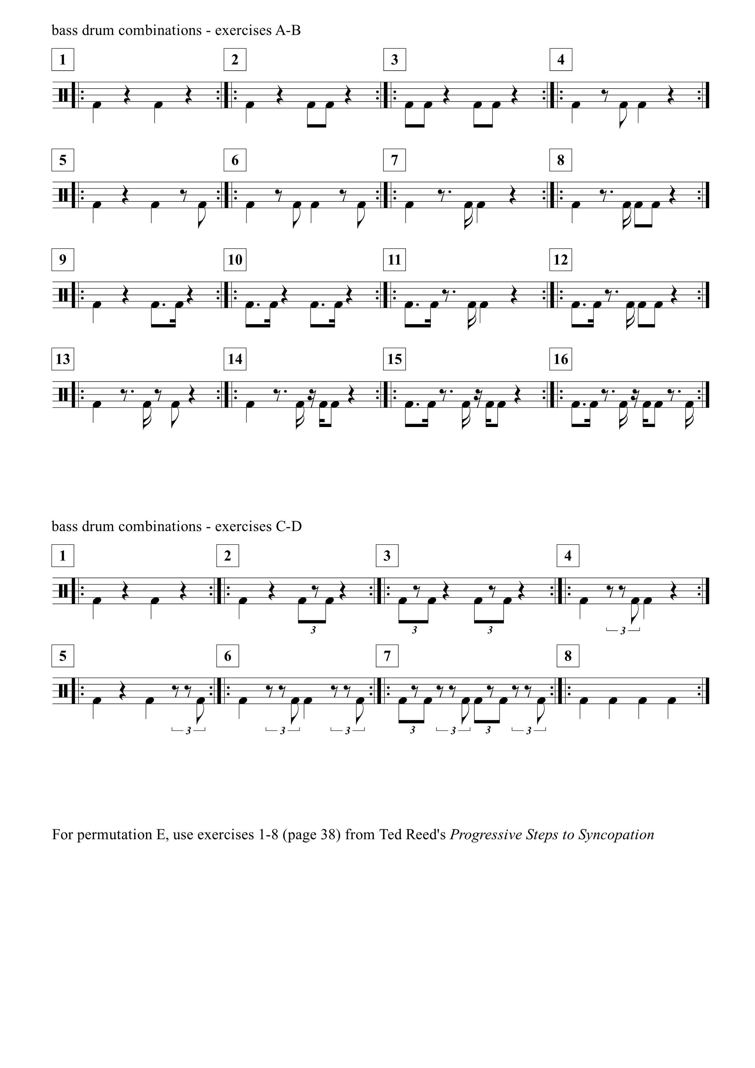 beat displacement bass drum combinations