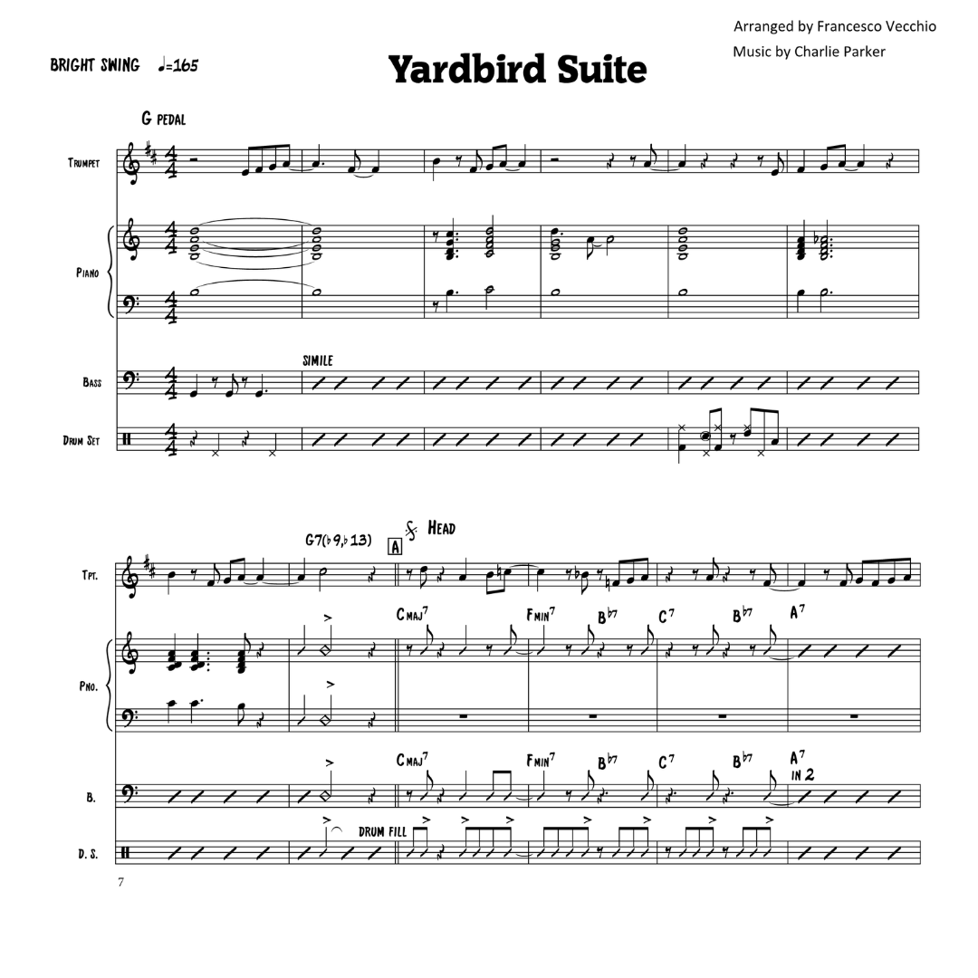 francis v charlie parker yardbird suite arrangement