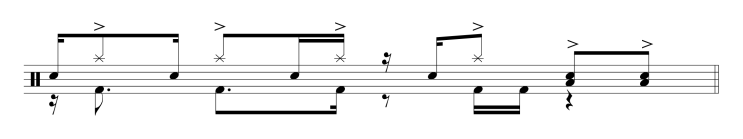 smashing pumpkins jimmy chamberlin jellybelly chorus hemiola pattern drum beat transcription