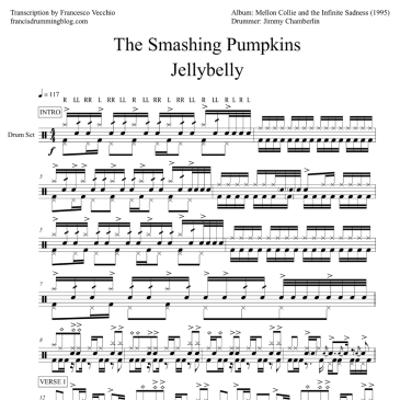 smashing pumpkins jellybelly drum sheet music