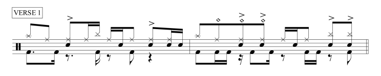 smashing pumpkins jimmy chamberlin jellybelly verse drum beat transcription