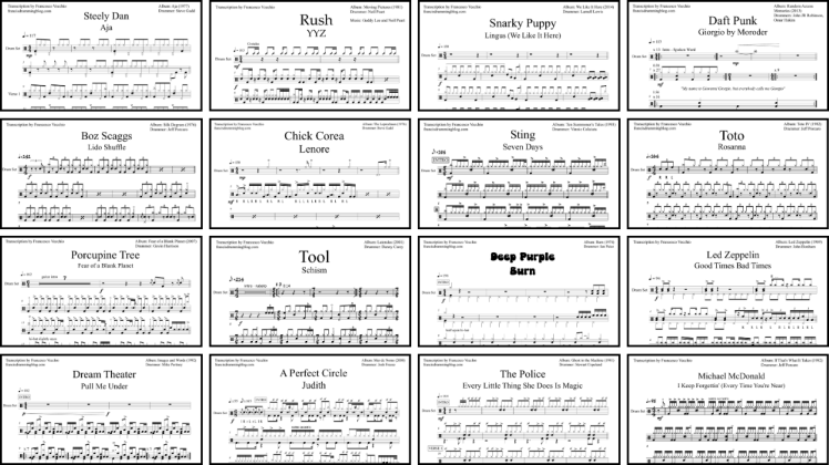 complete drum transcriptions bundle