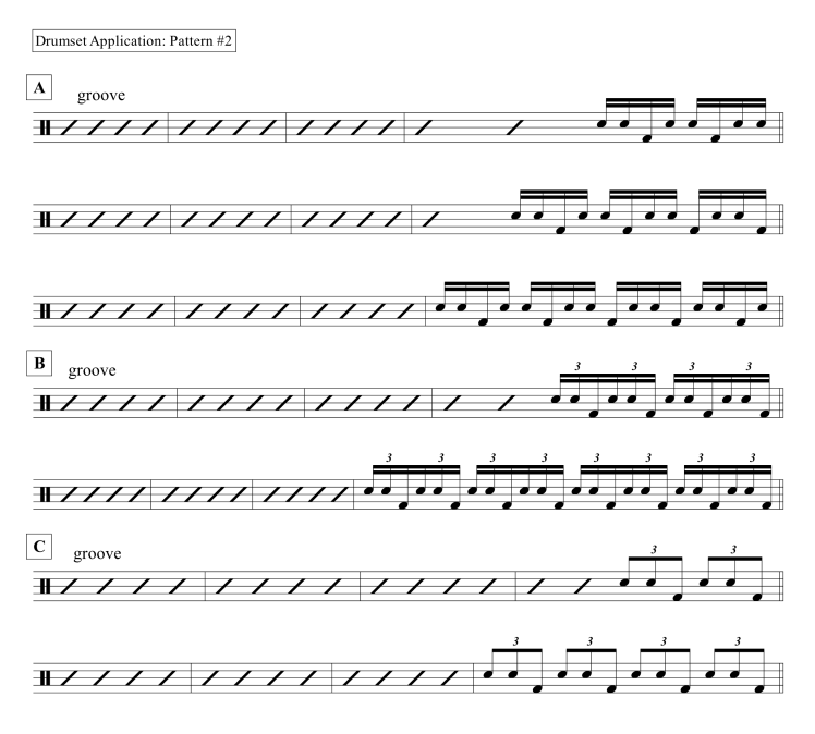 rhythmic patterns 3-beat combinations exercise