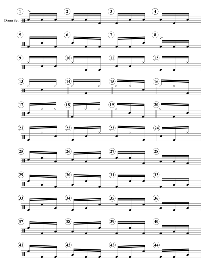 rhythmic patterns 3-beat combinations