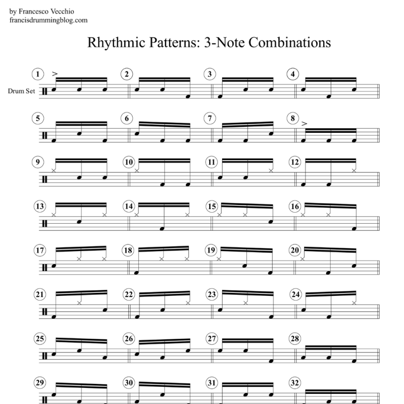 Rhythmic Patterns: 3-Note&nbsp;Combinations