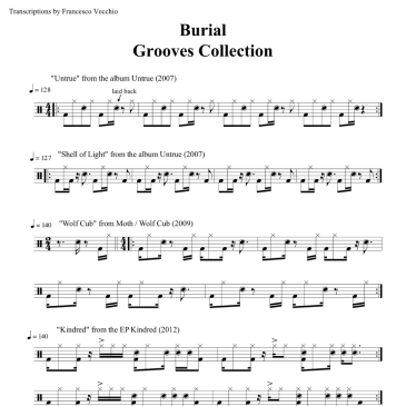 burial drum beats transcription