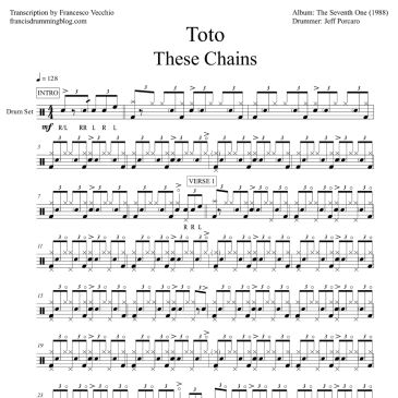 jeff porcaro toto these chains drum sheet music